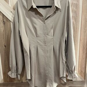 Patrizia Luca Cream Button Down Shirt